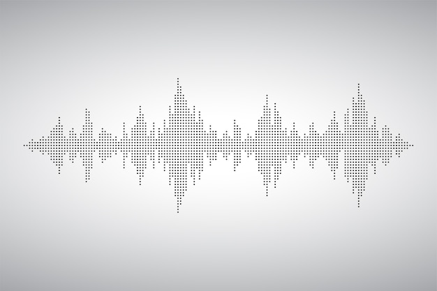 Audio wave from smal dost. Voice sound music shape. Waves of the equalizer. EQ Illustration.