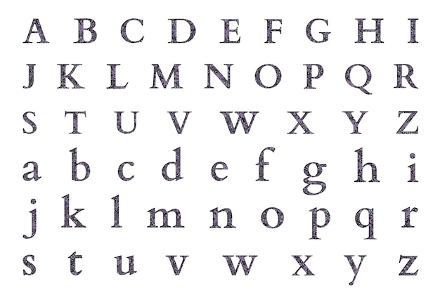 AZ png floral alphabet letters set in purple