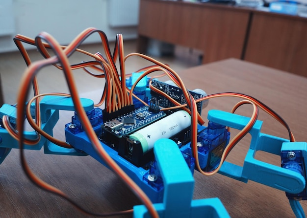 Back view of robot prototype technology object