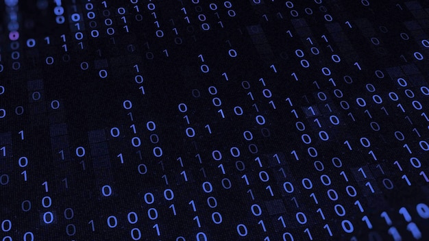 Background from set of binary code animation changing program code from zero and one software in
