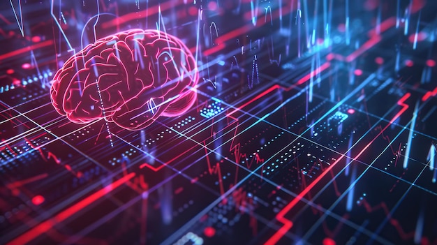 background is a detailed illustration of the human brain highlighting areas where it is active or s