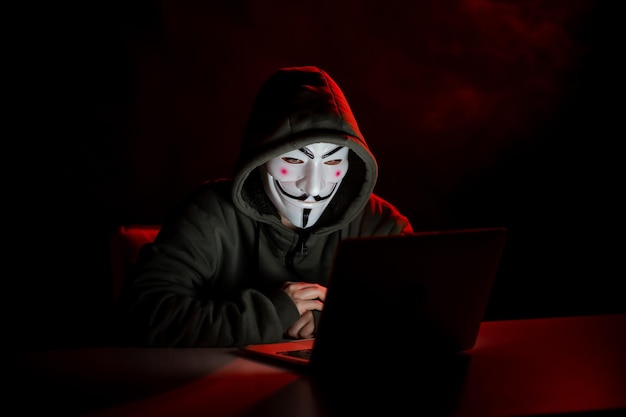 Bagfra af kvinde, der bruger bærbar computer ved bordet