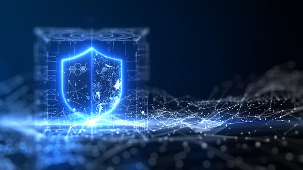 Baggrund, cybersikkerhed, teknologi, beskyttelse af oplysninger. Virksomheds sikkerhedskoncept for privatliv