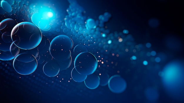 Banner Deep Blue background Technology background Business concept digital background bokeh Generative AI