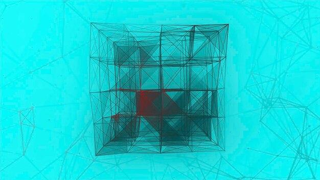 Beautiful abstract polygonal surface moving in animation motion black and white triangles creating