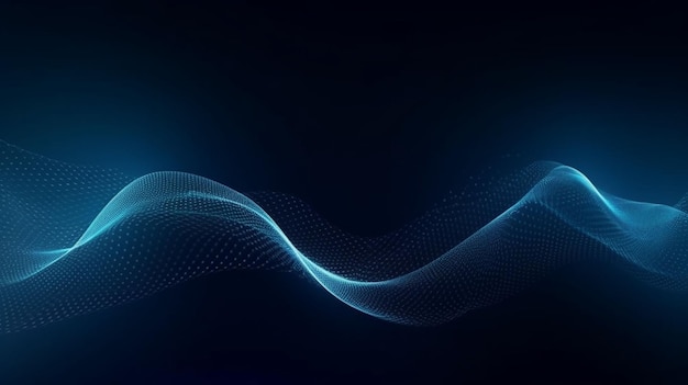 Beautiful abstract wave technology background with blue light digital effect corporate concept