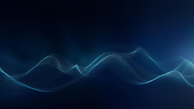 Beautiful abstract wave technology background with blue light digital effect corporate concept