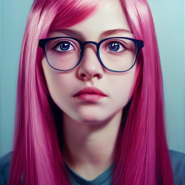 beautiful ginger woman portrait closeup illustration