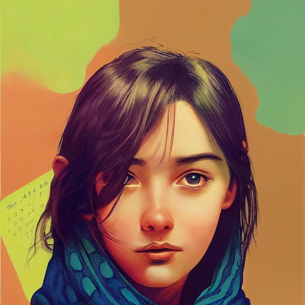 beautiful woman portrait illustration