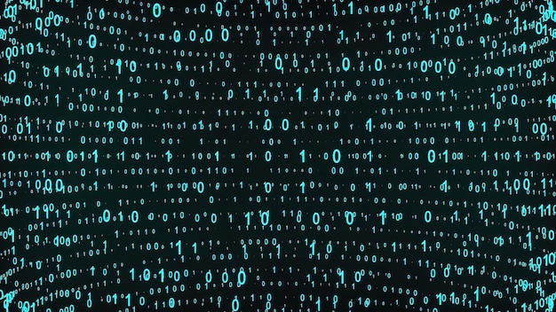 Big and small binary number spheres computer generated 3d rendering of binary code background with numbers Abstract elements