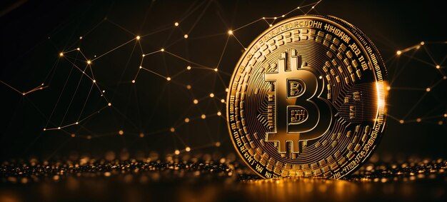 bitcoin cryptocurrency blockchain banner generative ai