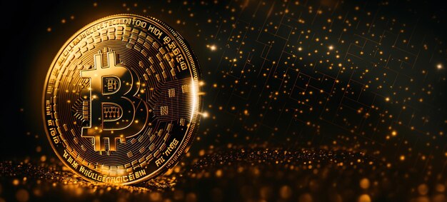 bitcoin cryptocurrency blockchain banner generative ai