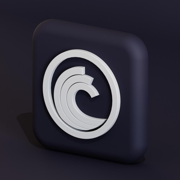 BitTorrent cryptocurrency symbol logo 3d illustration