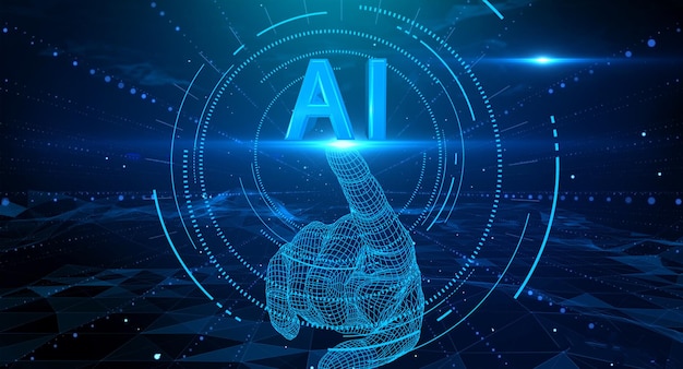 Blå Tech Particle baggrund