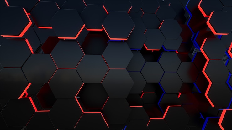 Bild black 3d hexagon background