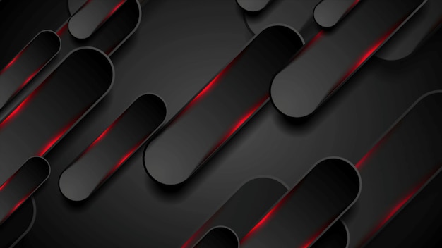 Black and glowing red shapes abstract background