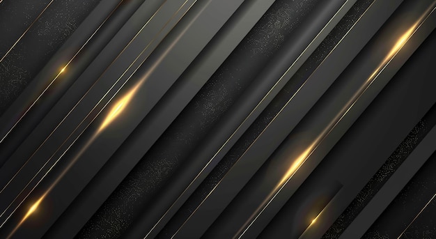 Black and gold diagonal lines background vector presentation design in the style of simple lines