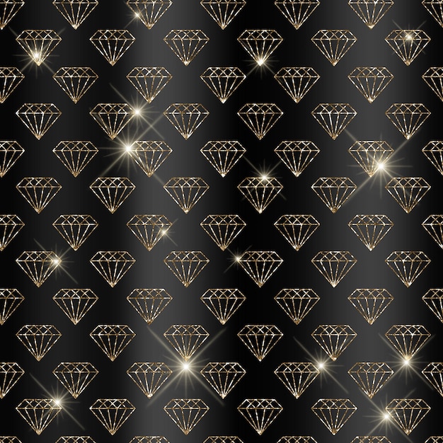 Black and Gold Diamond Digital Paper