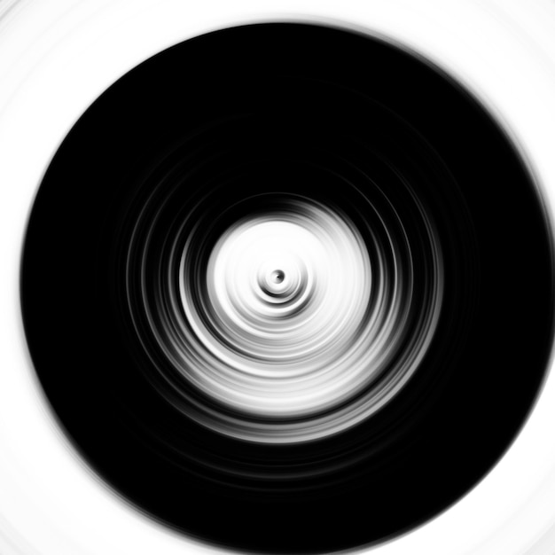 black and white radial motion effect abstract rounded background grayscale curves and sphere