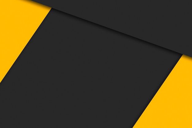 Black and yellow geometric composition papercut background with copyspace