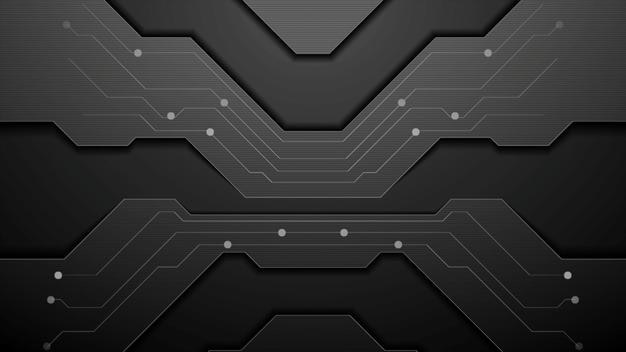 Black circuit board technology abstract background