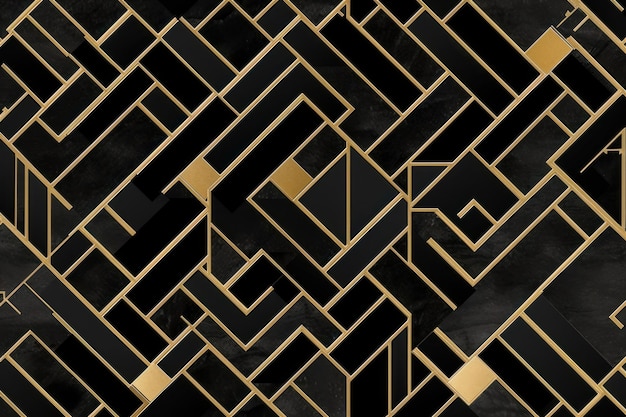 Black gold tile pattern gate home decor