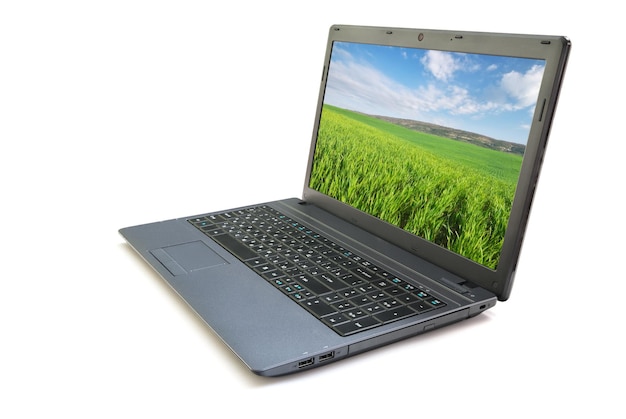 Black laptop isolated