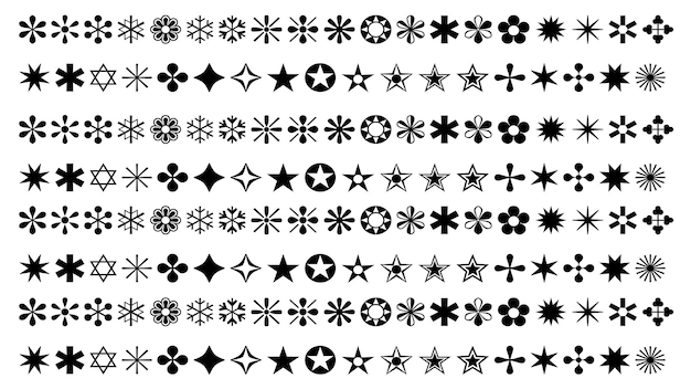 Black Star and Flower Seamless Pattern Texture On White Background , Soft Blur Wallpaper