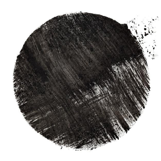 Black stenciled circle with strokes -- raster illustration