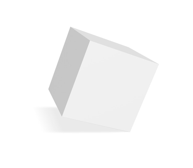 Blank box on white background with reflection 3d render