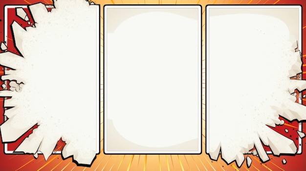 Blank Manga Comic Book Page Design With Speed Lines And Speech Bubbles