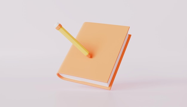 Blank notebook with pen and pencil for writing notes