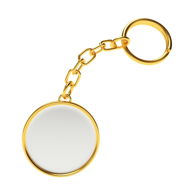 Blank round golden key chain