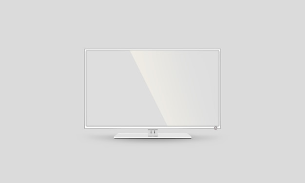 Blank white TV flatscreen