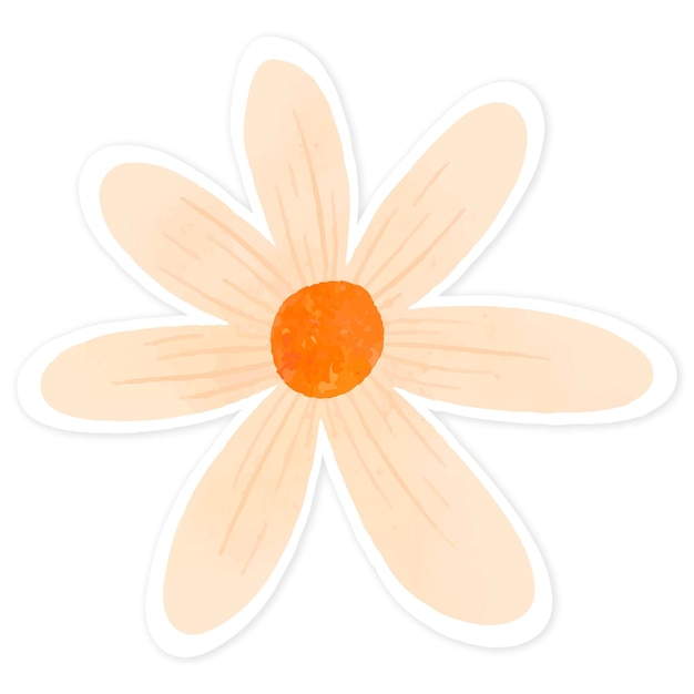 Bleg orange blomster-sticker transparent png