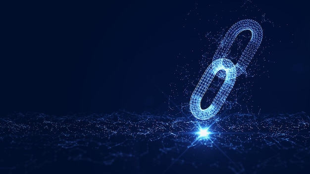 Blockchain technology abstract concept The polygons are connected in a chain