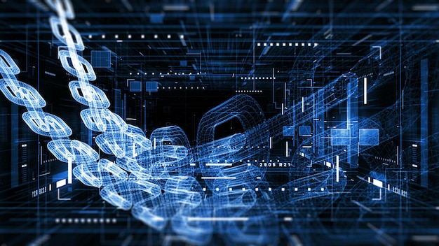 Blockchain technology connections Cryptocurrency digital encryption