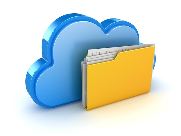 Blue cloud and yellow folder