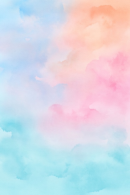 Blue Orange Pink Teal Pastel Ombre Watercolor Background
