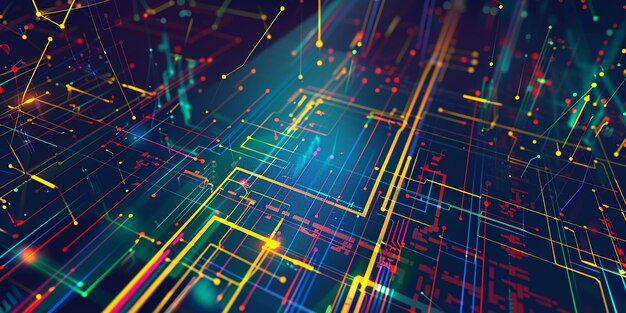 blue wireframe 3d futuristic circuit background cyberspace background abstract data center