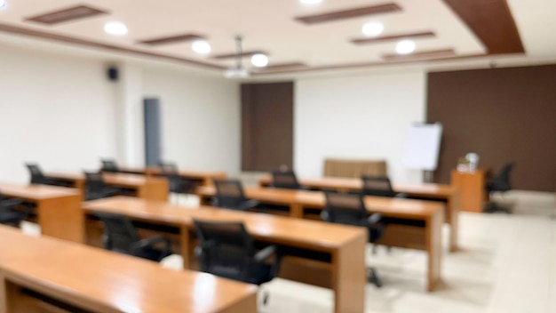 Blurred image of meeting room in the modern office ideal for presentation background