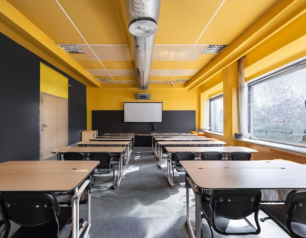 Blurred school classroom in blurrred background