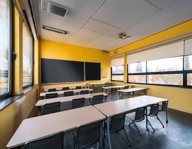 Blurred school classroom in blurrred background