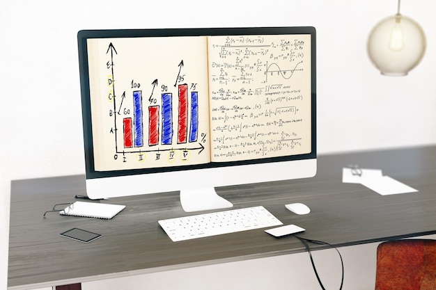 Book with chart
