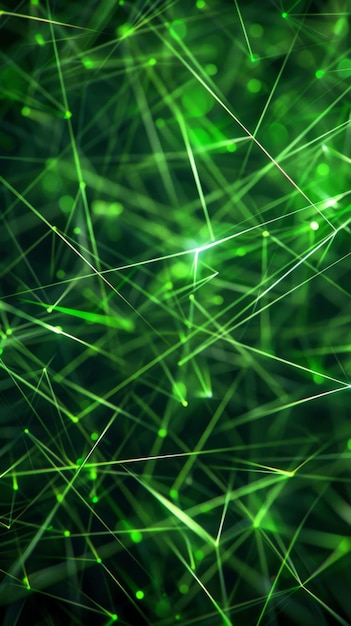 Bright Green Lines at 90 and 45 Degrees on Black Background