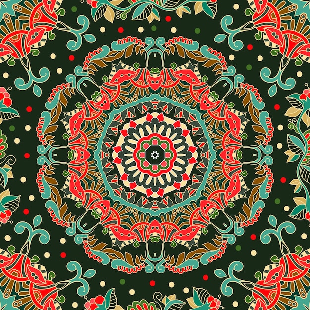Bright seamless pattern in paisley style