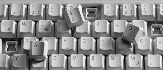 broken computer keyboard