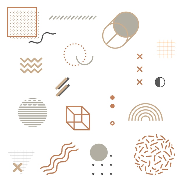 Brown memphis png pattern transparent background