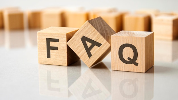 business conceptual word collected of wooden elements with the letters faq