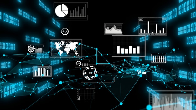 Business data and financial figures graphic